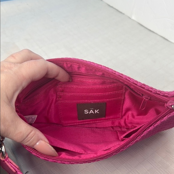 The Sak Womens Shoulder Bag Pink Purple Baguette Woven - Picture 6 of 7